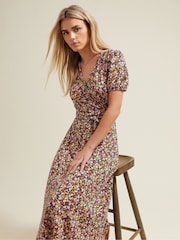 Rosa - M&Co Petite Jersey Floral Print Wrap Dress - Imagen 1 de 6