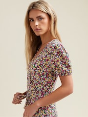 Rosa - M&Co Petite Jersey Floral Print Wrap Dress - Imagen 5 de 6