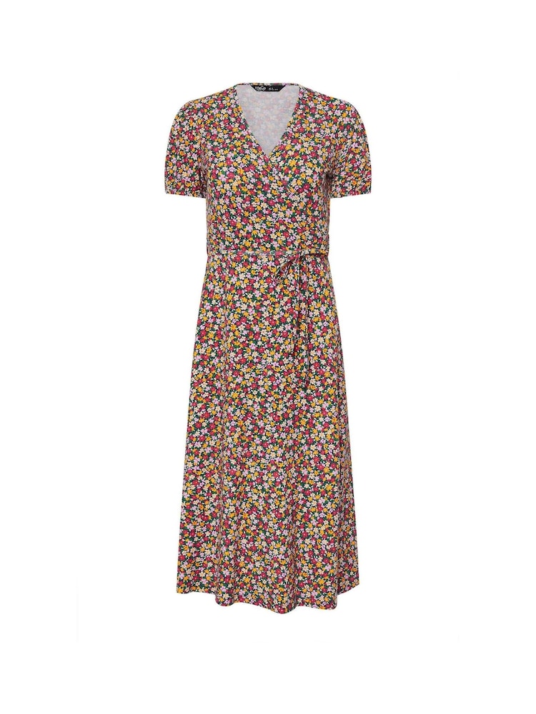 Pink - M&Co Petite Jersey Floral Print Wrap Dress - Bild 6 von 6 Pink - M&Co Petite Jersey Floral Print Wrap Dress - Bild 6 von 6