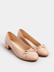 Long Tall Sally Nude Heeled Ballet Paten Pumps - Image 2 of 5