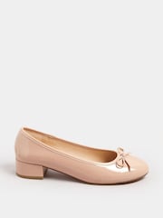 Long Tall Sally Nude Heeled Ballet Paten Pumps - Image 3 of 5