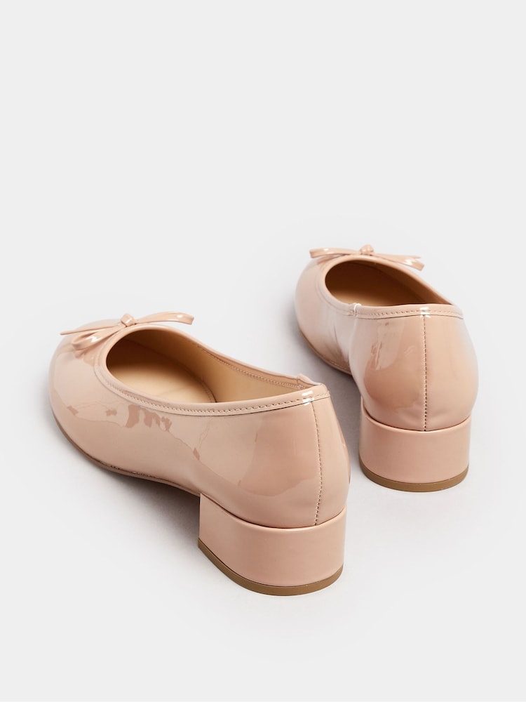 Long Tall Sally Nude Heeled Ballet Paten Pumps - Image 4 of 5