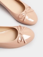 Long Tall Sally Nude Heeled Ballet Paten Pumps - Image 5 of 5