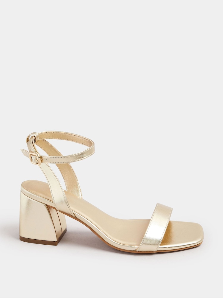 Золотой - Yours Curve Two Part Block Sandals - Image 2 of 5
