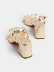 Золотой - Yours Curve Two Part Block Sandals - Image 4 of 5