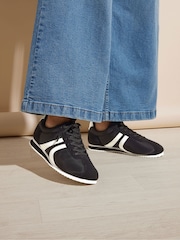 Yours Curve Black Extra-Wide Fit Runner Trainers - Image 1 of 5