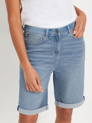 M&Co Blue Midwash Knee Shorts - Image 4 of 5