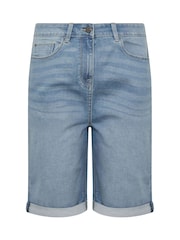 M&Co Blue Midwash Knee Shorts - Image 5 of 5