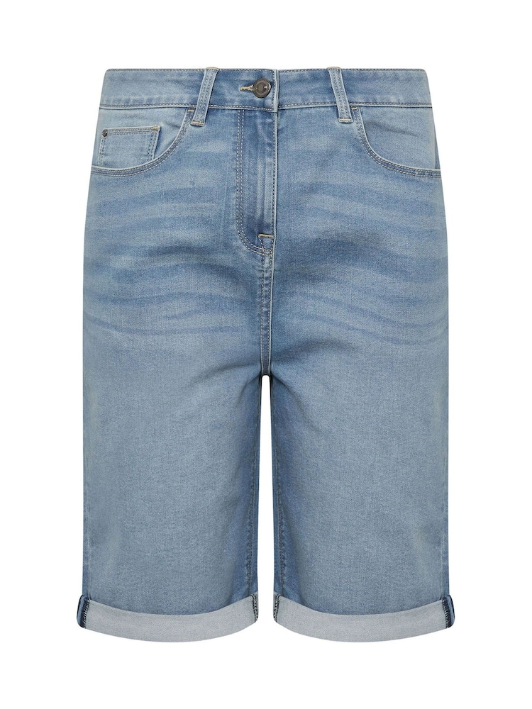 M&Co Blue Midwash Knee Shorts - Image 5 of 5