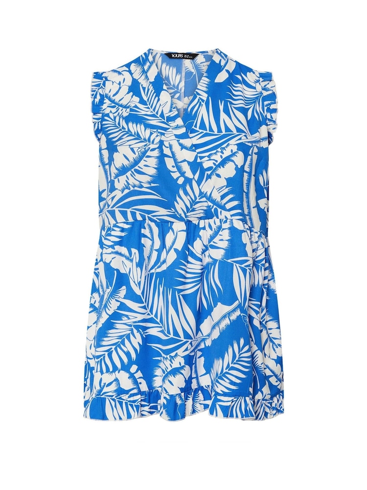 Hellblau - Yours Curve Frill Hem Top - Bild 5 von 5