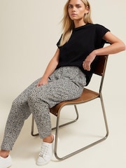 M&Co Black Petite Hareem Spot Print Trousers - Image 1 of 6
