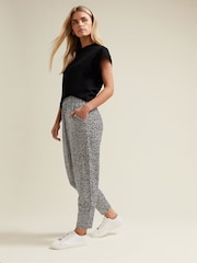 M&Co Black Petite Hareem Spot Print Trousers - Image 2 of 6