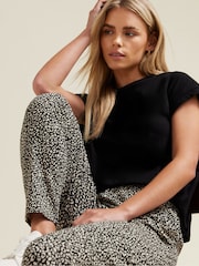 M&Co Black Petite Hareem Spot Print Trousers - Image 4 of 6