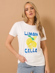 Long Tall Sally Limoncello Placment Print 100% Cotton T-Shirt - Imagen 1 de 5