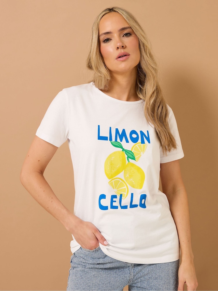 Long Tall Sally Limoncello Placment Print 100% Cotton T-Shirt - Imagen 1 de 5