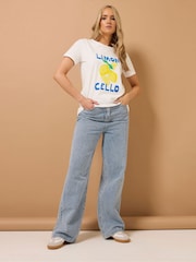 Long Tall Sally Limoncello Placment Print 100% Cotton T-Shirt - Imagen 2 de 5