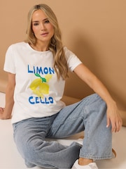 Long Tall Sally Limoncello Placment Print 100% Cotton T-Shirt - Imagen 4 de 5