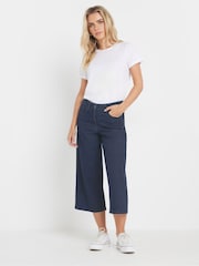 M&Co Blue Petite Indigo Wide Leg Crop Trousers - Image 2 of 5