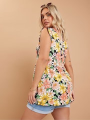 Pink - Yours Curve Frill Hem Top - Bild 2 von 5
