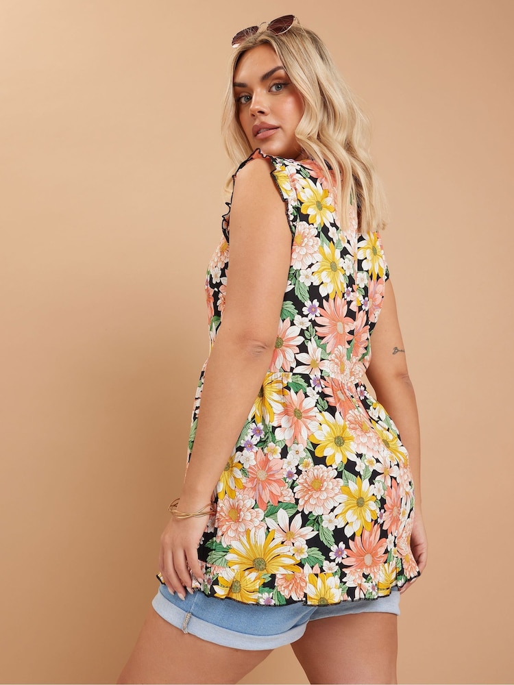 Pink - Yours Curve Frill Hem Top - Bild 2 von 5