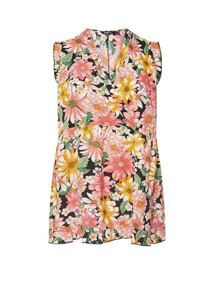 Yours Curve Pink Frill Hem Top - Image 5 of 5 Yours Curve Pink Frill Hem Top - Image 5 of 5
