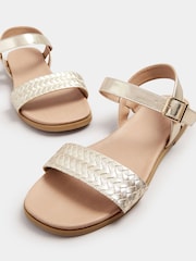 Yours Curve Gold Extra Wide Fit Two Part Woven Sandals - Image 5 of 5