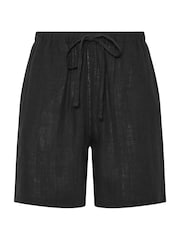 Long Tall Sally Black Linen Shorts - Image 6 of 6