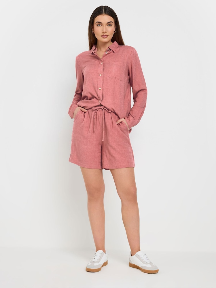 Long Tall Sally Pink Linen Shorts - Image 2 of 6