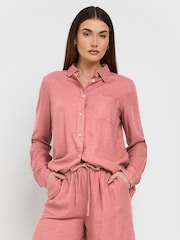 Long Tall Sally Pink Linen Shorts - Image 4 of 6