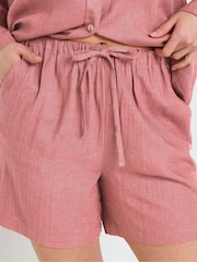 Long Tall Sally Pink Linen Shorts - Image 5 of 6