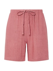 Long Tall Sally Pink Linen Shorts - Image 6 of 6