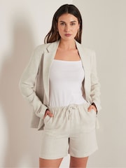 Long Tall Sally Natural Linen Shorts - Image 1 of 5