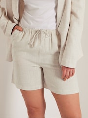 Long Tall Sally Natural Linen Shorts - Image 4 of 5