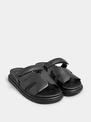Yours Curve Black Extra-Wide Fit Touch Fasten Strap Sandals - Image 3 of 6