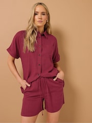Long Tall Sally Red Linen Shorts - Image 1 of 6