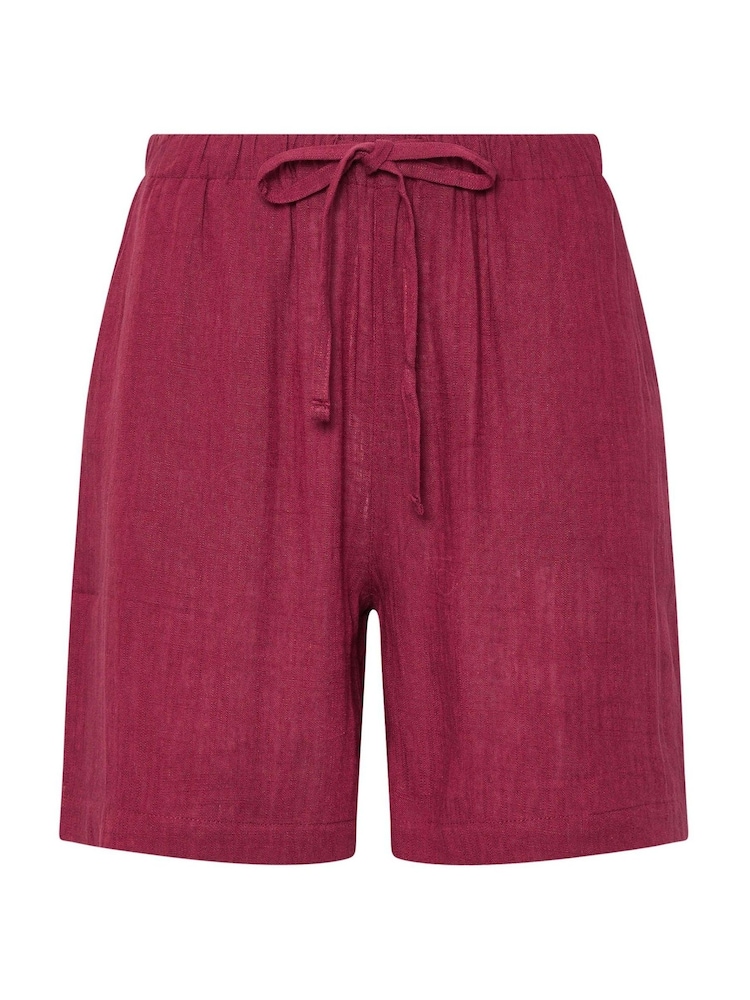 Long Tall Sally Red Linen Shorts - Image 6 of 6