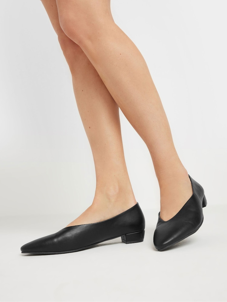 Preto - Long Tall Sally Low Block Almond Court Shoes - Imagem 1 de 6