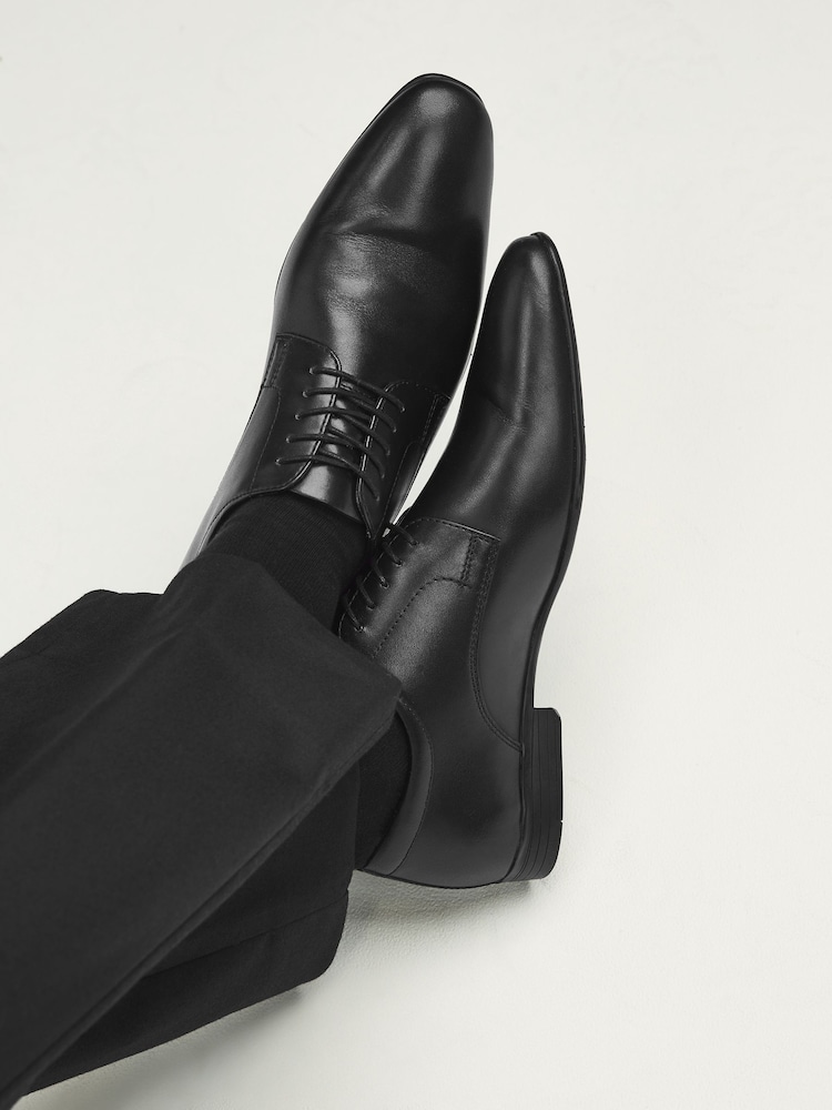 Black Slim Derby Shoes - Image 2 of 7