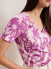 Morado - Phase Eight Alice Chain 100% Cotton Top - Imagen 5 de 6