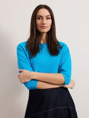 Phase Eight Blue Light Cristine Knit Jumper - Image 1 of 7