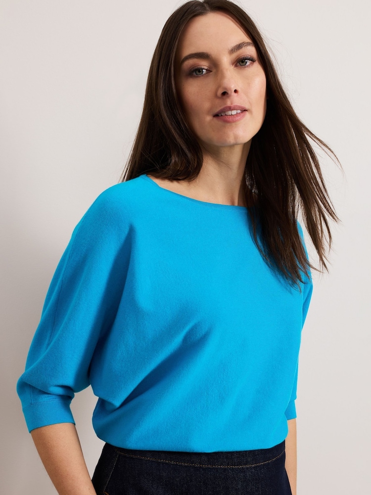 Phase Eight Blue Light Cristine Knit Jumper - Image 5 of 7