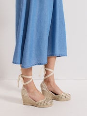 Phase Eight Gold Wedge Espadrilles - Image 2 of 8