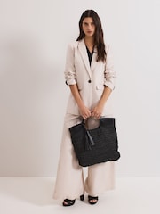 Phase Eight Black Straw Shopper Bag - Image 7 of 7