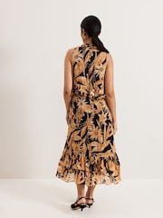 Phase Eight Black/Brown Petite Alma Printed Dress - Image 2 of 6