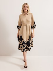 Phase Eight Natural Petite Breena Printed Midi Dress - Image 1 of 6