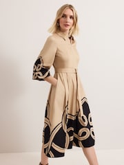 Phase Eight Natural Petite Breena Printed Midi Dress - Image 3 of 6
