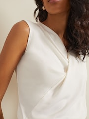 Phase Eight White Sutton Drape Top - Image 5 of 6