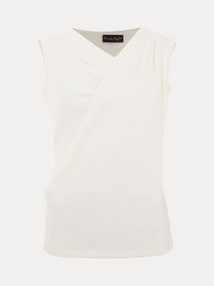 Phase Eight White Sutton Drape Top - Image 6 of 6
