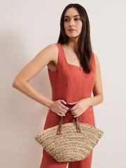 Phase Eight Natural Mini Straw Tote Bag - Image 5 of 7