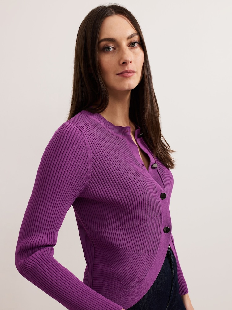 Phase Eight Purple Sharna Button Shrug - Image 4 of 6